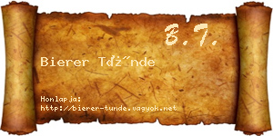 Bierer Tünde névjegykártya